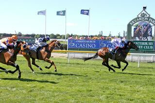Ever Loyal takes out the Listed Zacinto Stakes at Riccarton. Photo: Race Images South